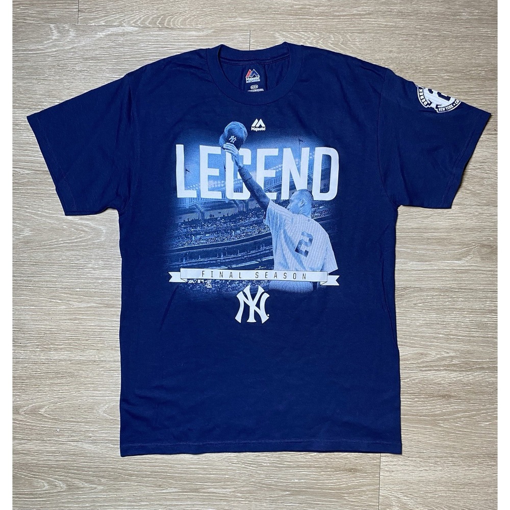 Medium Vintage Y2K Majestic New York Yankees Derek Jeter "Legend Final Season"